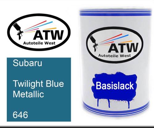 Subaru, Twilight Blue Metallic, 646: 500ml Lackdose, von ATW Autoteile West.